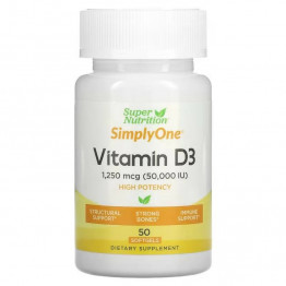 Super Nutrition Simply One Витамин D-3, 50 000 МЕ, 50 капсул  title=