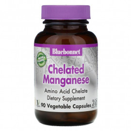 Bluebonnet Nutrition Chelated Manganese 90 капсул / Хелатированный марганец