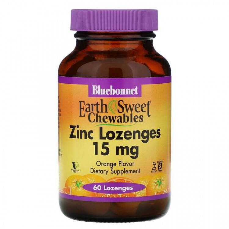 Bluebonnet Nutrition EarthSweet Zinc Lozenges 15 мг / Пастилки с цинком 60 шт