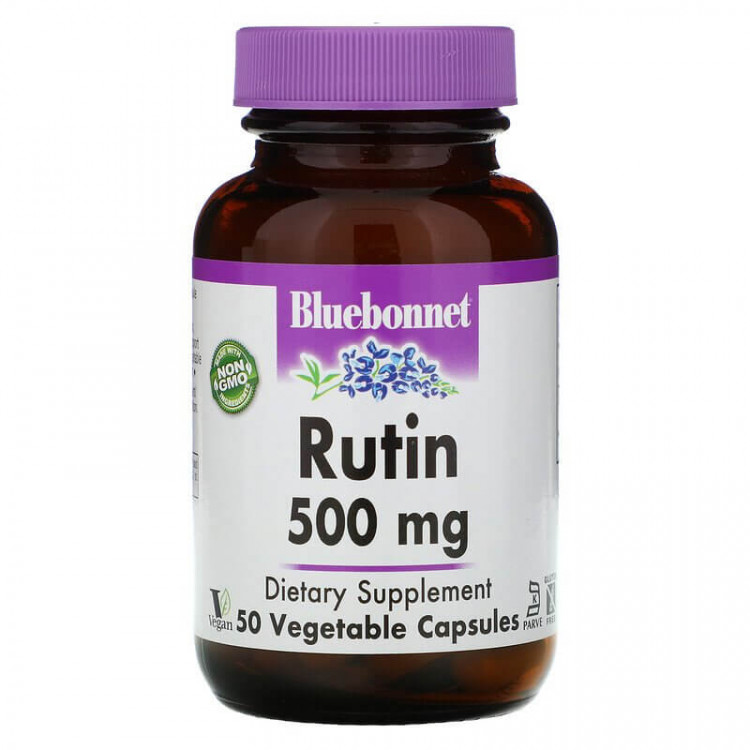 Bluebonnet Nutrition Rutin 500 mg 50 вегетарианских капсул / Рутин