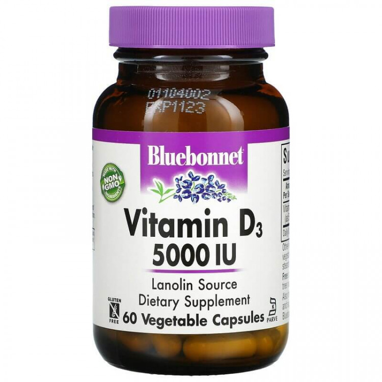 Bluebonnet Nutrition Vitamin D3 5000 IU (125 mcg) 60 капсул / Витамин Д3