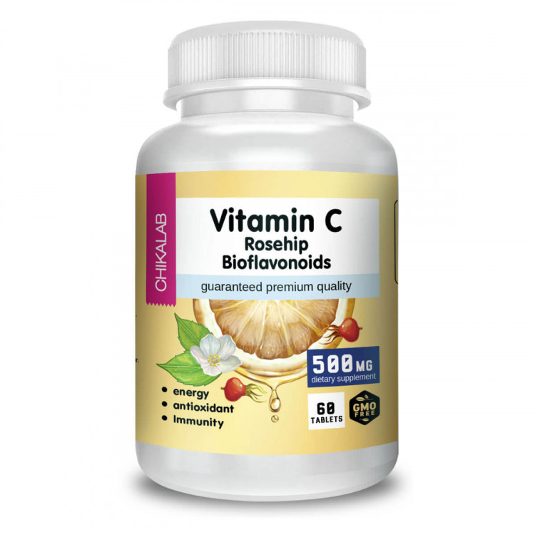 Chikalab Витамин С + шиповник + биофлавоноиды, 60 капсул