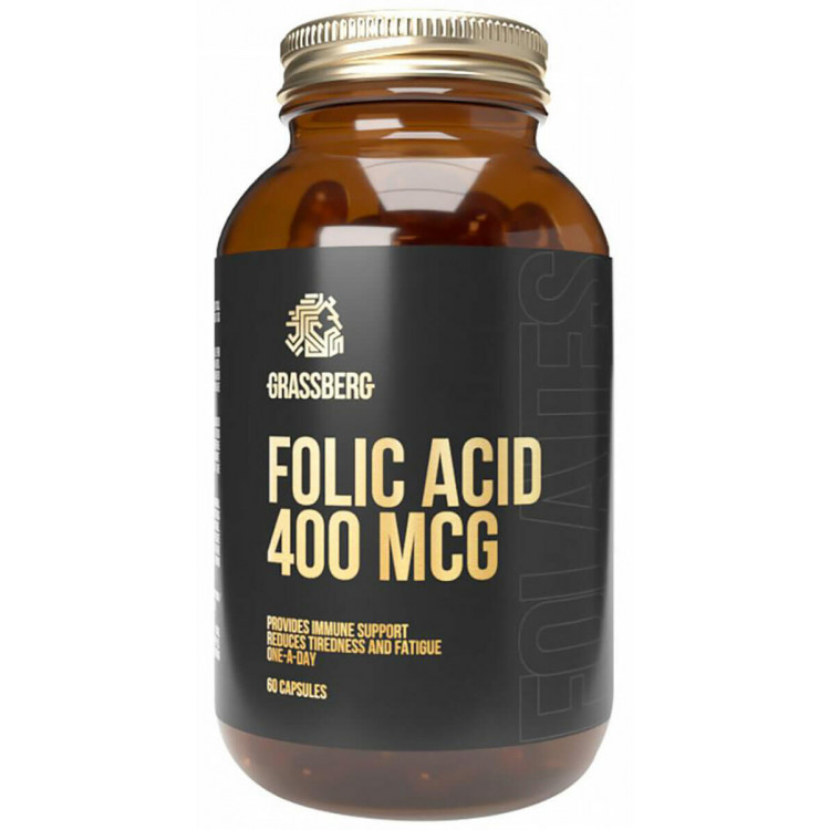 Grassberg Folic acid 400 мкг 60 капсул / Фолиевая кислота