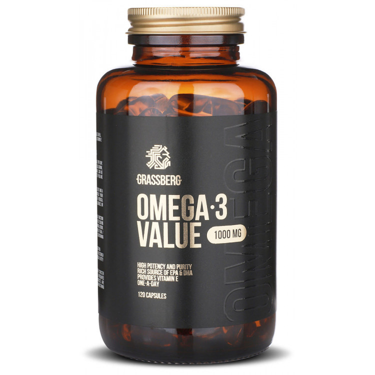 Grassberg Omega-3 Value 30% 1000 мг 120 капсул / Омега 3