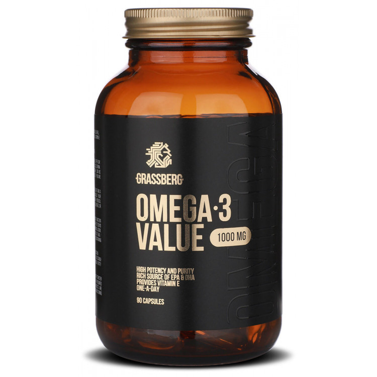 Grassberg Omega-3 Value 30% 1000 мг 90 капсул / Омега 3