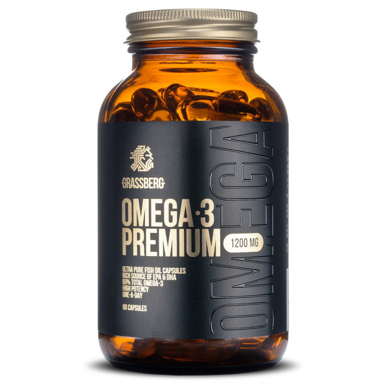 Grassberg Omega Premium 55% 1200 мг 90 капсул / Омега-3