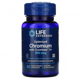 Life Extension Optimized Chromium with Crominex 3+ 500 mcg / Хром 60 капсул