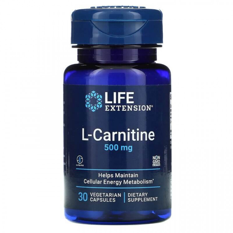 Life Extension L-Карнитин 500 мг 30 вегетарианских капсул
