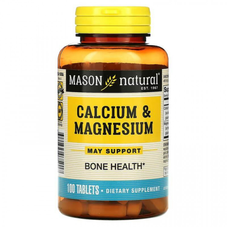 Mason Natural Кальций и магний 100 таблеток