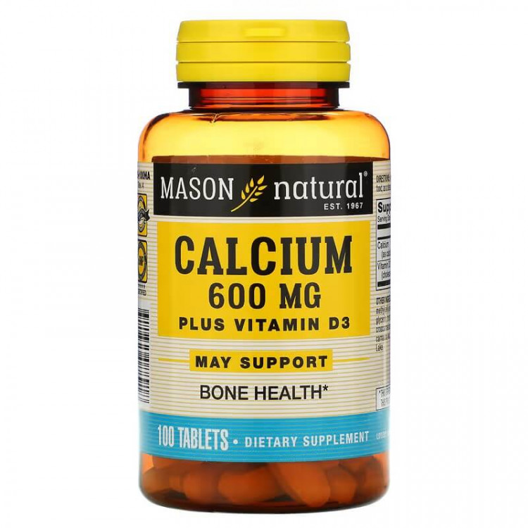 Mason Natural Кальций плюс витамин D3 600 мг 100 таблеток