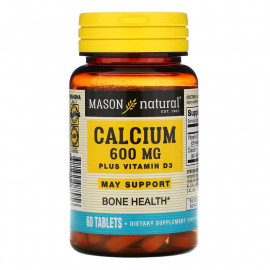 Mason Natural Кальций плюс витамин D3 600 мг 60 таблеток
