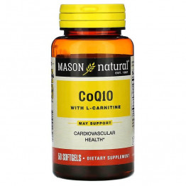 Mason Natural CoQ10 с L-карнитином 50 мягких таблеток