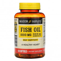 Mason Natural Рыбий жир 1000 мг 120 мягких таблеток  title=