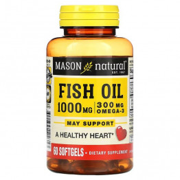 Mason Natural Рыбий жир 1000 мг 60 мягких таблеток  title=