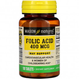 Mason Natural Фолиевая кислота 400 мкг 100 таблеток