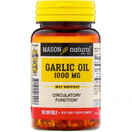 Mason Natural Чесночное масло 1000 мг 100 мягких таблеток