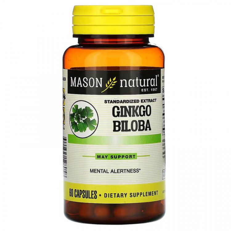 Mason Natural Гинкго билоба стандартизированный экстракт 60 капсул