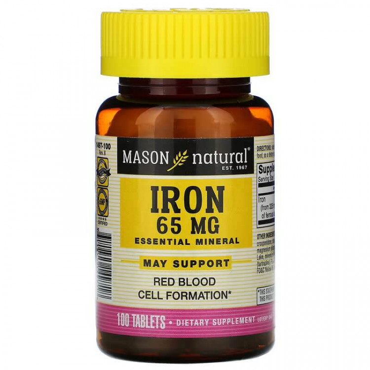 Mason Natural Железо 65 мг 100 таблеток