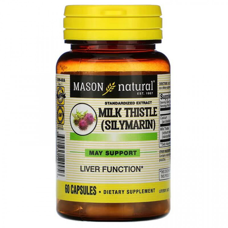 Mason Natural Расторопша пятнистая (силимарин) - стандартизированный экстракт 60 капсул