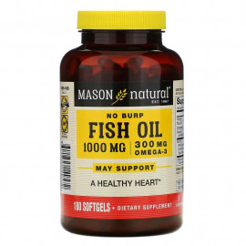 Mason Natural Рыбий жир No burp 1000 мг 180 мягких таблеток