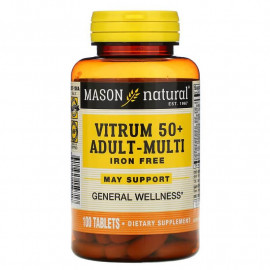 Mason Natural Vitrum 50+ Мультивитамин без железа 100 таблеток