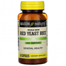 Mason Natural Цельнотравный красный дрожжевой рис 60 капсул
