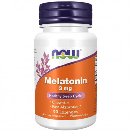 NOW Foods Melatonin 3 mg 90 леденцов / Мелатонин
