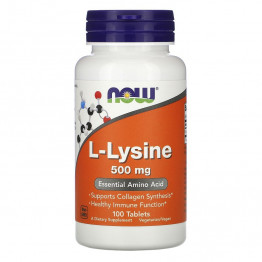 Now Foods L-Lysine 500 mg 100 tabs / Л-Лизин