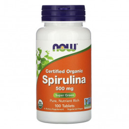 Spirulina Certified Organic 500 mg 100 tab / Натуральная спирулина