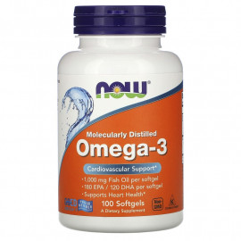 Now Foods Molecularly Distilled Omega-3 / Омега-3 100 Softgels