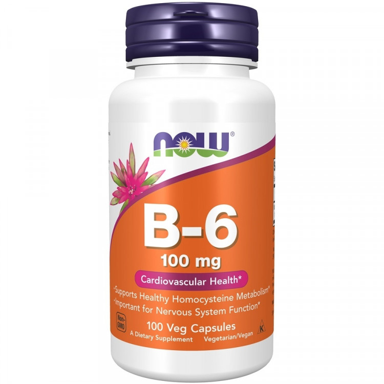 Now Foods Vitamin B6 100 mg 100 капсул / Витамин Б-6 (Пиридоксин)