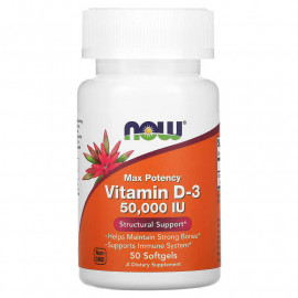 NOW Foods Vitamin D-3 50000 IU 50 Softgels / Витамин Д