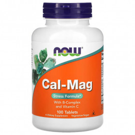 NOW Foods Cal-Mag Stress Formula / Кальций Магний 100 таблеток 