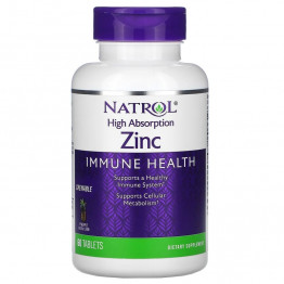 Natrol Zinc / Цинк с высокой степенью поглощения 60 таблеток