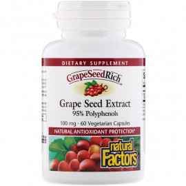 Natural Factors Grape Seed Extract / Экстракт виноградной косточки 100 мг 60 капсул