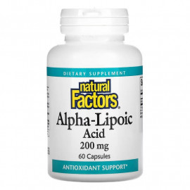 Natural Factors Альфа-липоевая кислота 200 мг 60 капсул