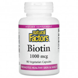 Natural Factors Биотин 1000 мкг 90 вегетарианских капсул
