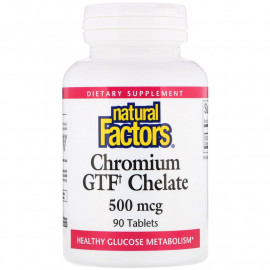 Natural Factors Chromium GTF Chelate / Хелат хрома 500 мкг 90 таблеток