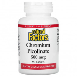Natural Factors Пиколинат хрома 500 мкг 90 таблеток  title=