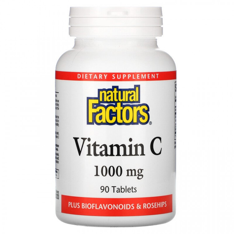 Natural Factors Витамин С с биофлавоноидами и шиповником 1000 мг 90 таблеток
