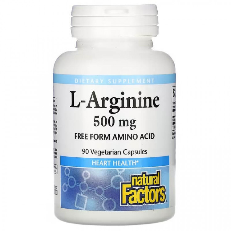 Natural Factors L-аргинин 500 мг 90 вегетарианских капсул