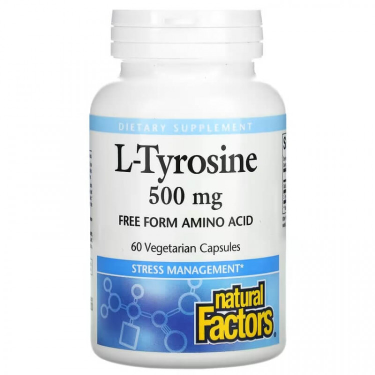 Natural Factors L-тирозин 500 мг 60 вегетарианских капсул