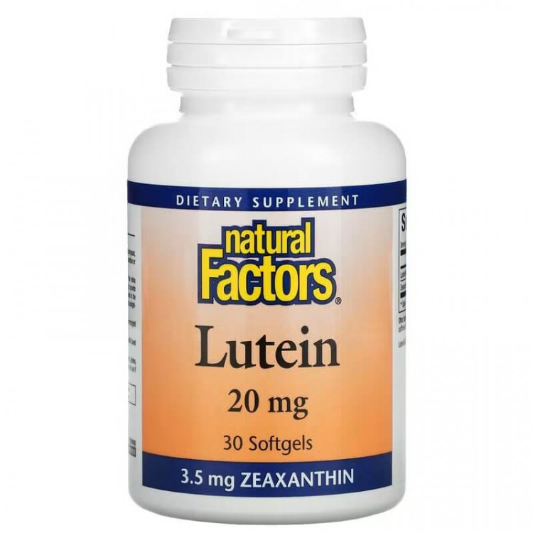 Natural Factors Лютеин 20 мг 30 мягких таблеток