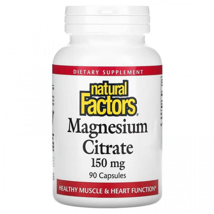 Natural Factors Цитрат магния 150 мг 90 капсул