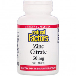 Natural Factors Zinc Citrate / Цитрат цинка 50 мг 90 таблеток