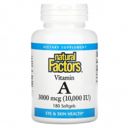 Natural Factors Витамин А 10000 МЕ 180 мягких капсул