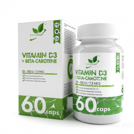 NaturalSupp Vitamin D3 + Beta-Carotene /  Д3 + Бета-каротин 60 капсул  title=
