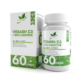 NaturalSupp Vitamin D3 + Beta-Carotene /  Д3 + Бета-каротин 60 капсул