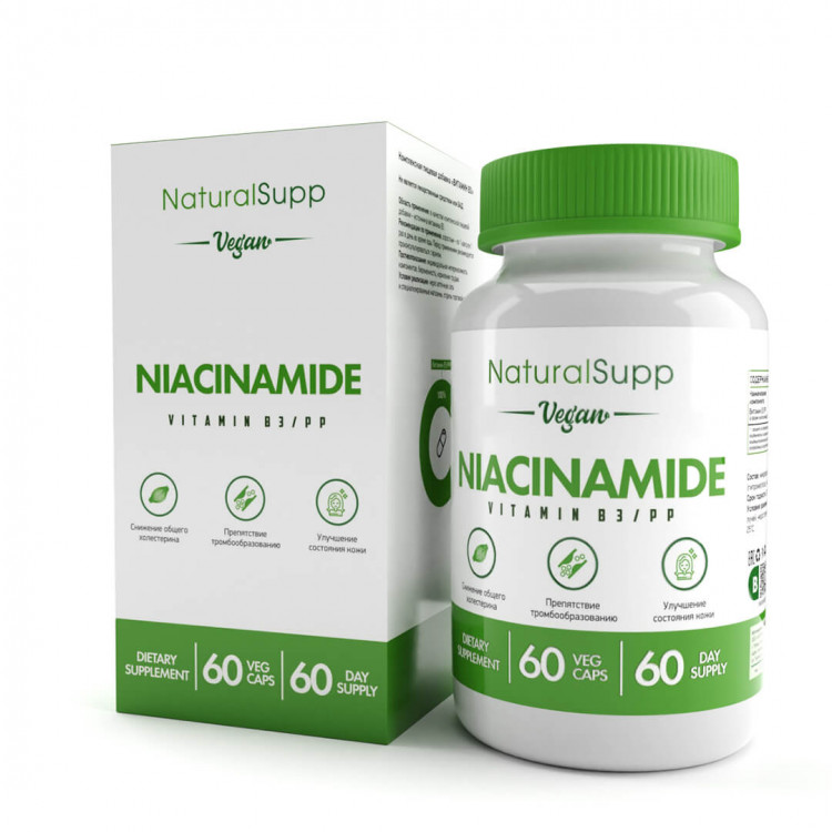 NaturalSupp Niacinamide "veg" /  Витамин B3 60 веганских капсул