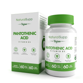 NaturalSupp Pantothenic Acid / Витамин В5 Пантотеновая кислота 60 веганских капсул